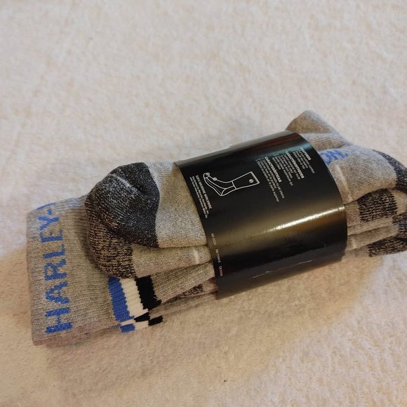 Harley-Davidson 2-prs Cotton-feel Comfort Crew Socks Large 10-13 S3 #3 - Picture 5 of 9